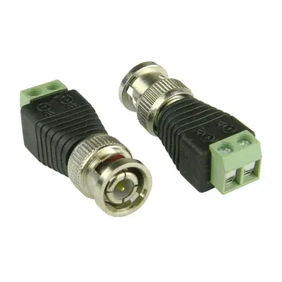 2/pk Screw Terminal Coax Cat5 to BNC Male Video Balun Connectors CCTV Camera Adapter