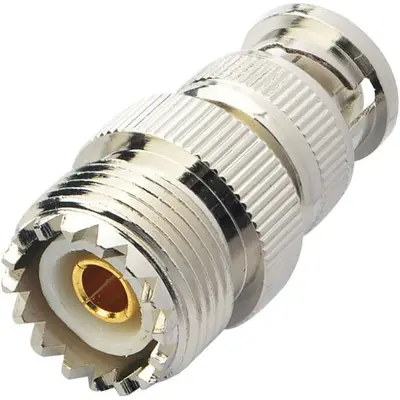 BNC Male Plug To UHF PL-259 SO239 Female RF Coaxial Adapter Cable Connector