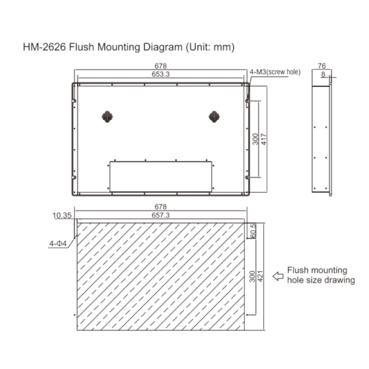 XINUO, HM-2626 27 inch Marine LCD Monitor - Image 3