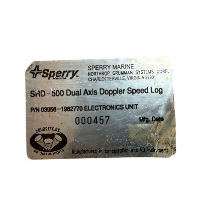 Sperry Marine SRD-500 Dual Axis Doppler Speed Log P/N: 03956-1982770 Panel. - Image 4