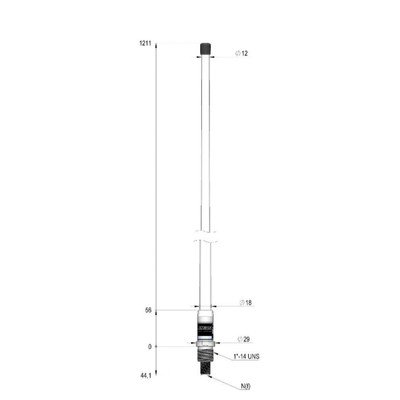 AC ANTENNAS, 400036-T UHF/VHF2 Omnidirectional Dipole Antenna
