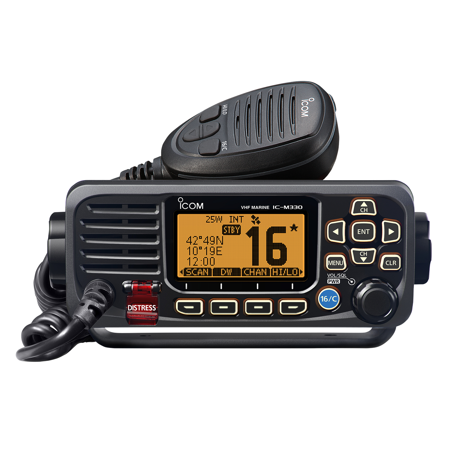Icom, IC-M330GE Ultra-Compact Marine VHF Transceiver with Built-In GPS