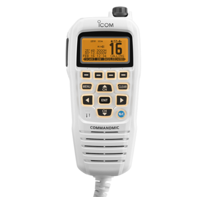 Icom, HM-195SW CommandMic Remote Control Handset with Backlit LCD (Super White Finish)