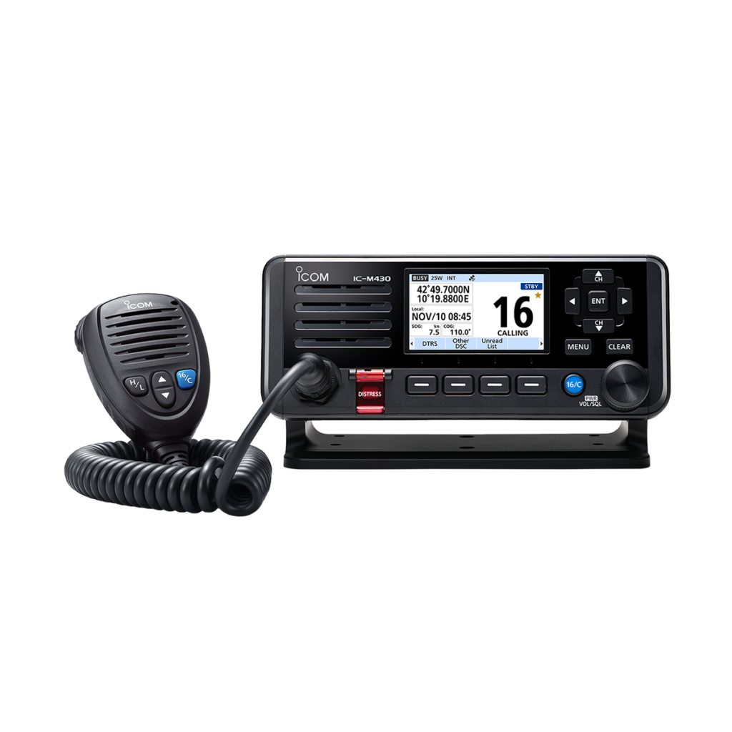 Icom, IC-M430E Fixed-Mount Marine VHF Transceiver with Built-In GPS and Active Noise Canceling