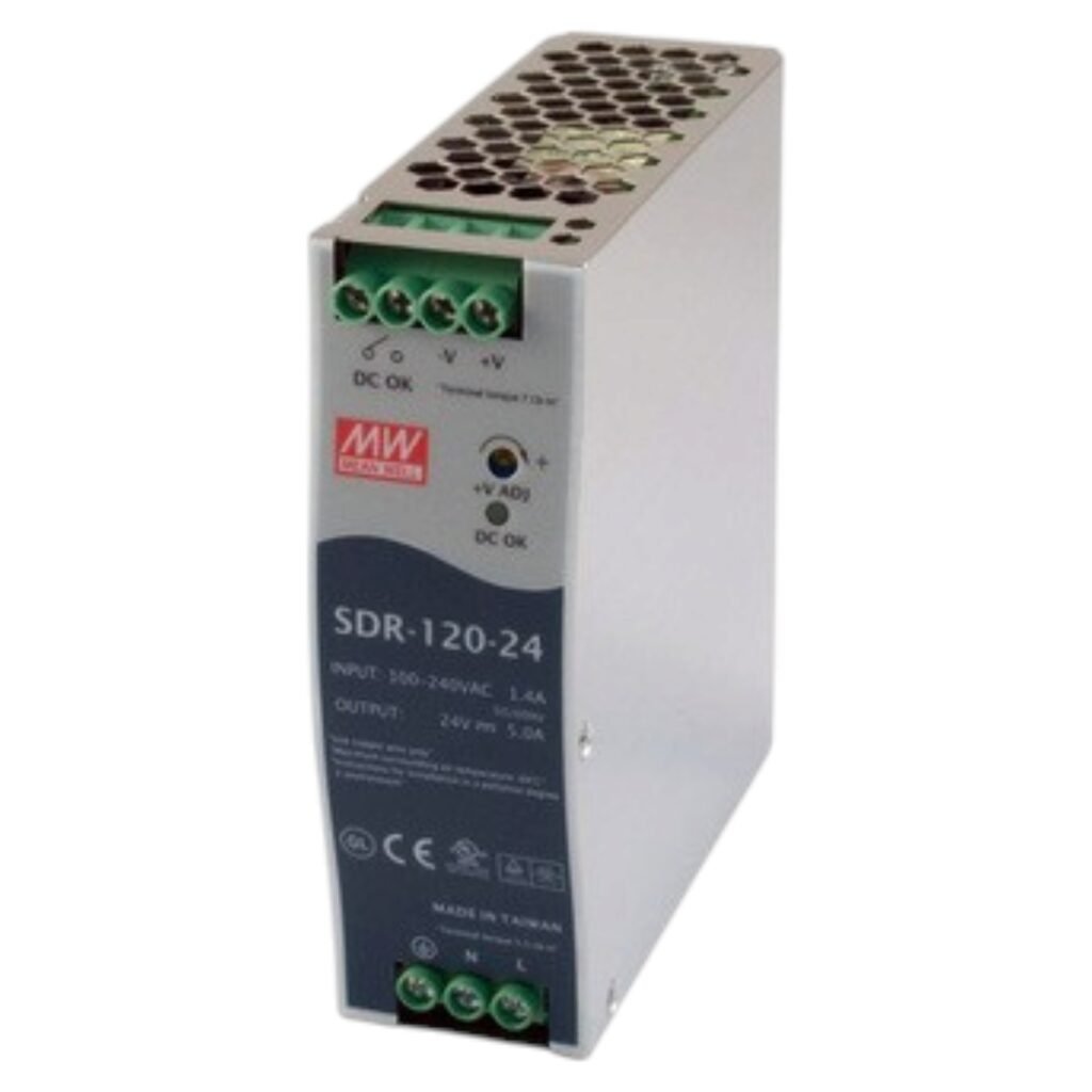 Mean Well, HT SDR-120-24 120W 24V High-Efficiency DIN-Rail Industrial Marine Power Supply